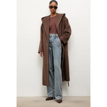 Dámský kabát Vlněný kabát Answear.LAB hnědá barva WA25.KPD004 88X, vel. S