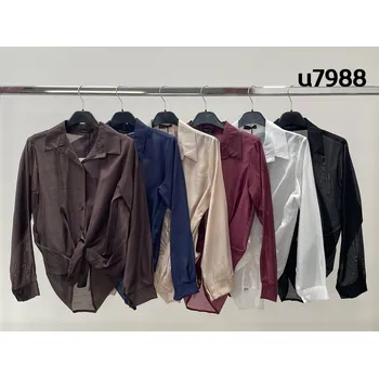 Dámská halenka Košile propínací U7988 barva: modrá tmavá