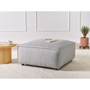 Taburet Taburet šedý látkové čalounění podnožka čtvercový moderní styl obývací pokoj Beliani