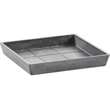 Podmiska Podmiska pod květináč Ecopots plastová 38,5×38,5×3,4 cm, šedá