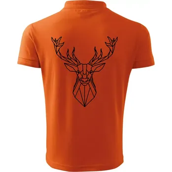 Pánská košile Geometrie - Jelen velký - Polokošile pánská Pique Polo 203 - 5XL ( Oranžová )