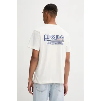 Pánské tričko Bavlněné tričko Guess Jeans M5YI09.K8FQ4 béžová 01X, vel. S