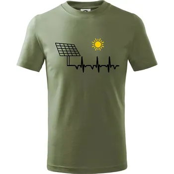 Ekg Fotovoltaická elektrárna - Tričko dětské bavlněné - 146 cm/10 let ( Khaki )