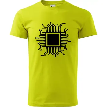 Pánské tričko Procesor - Klasické pánské triko vyšší gramáže - XL ( Limetková )