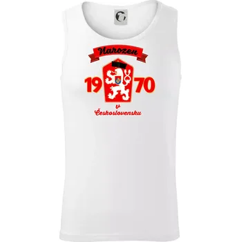 Narozen v Československu - Přelepený znak 1970 - Tílko pánské Core - M ( Bílá )