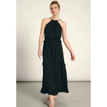 Dámské šaty Dámské plážové šaty Muydemi černé- viskóza, černá S i321_122686-477596