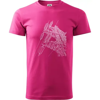 Pánská móda Nákres stožáru vysokého napětí - Klasické pánské triko vyšší gramáže - 2XL ( Purpurová )