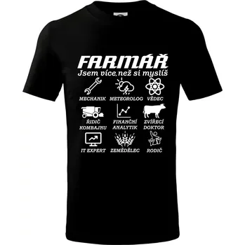 Symboly Farmář - Tričko dětské bavlněné - 98 cm / 2 roky ( Černá )