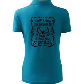 Blbý den na posedu - Polokošile dámská Pique Polo - XL ( Tmavý tyrkys )