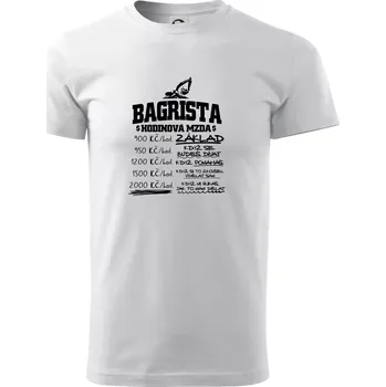 Pánské tričko Hodinová mzda bagrista - Triko extra velké (5-8XL) - 8XL ( Bílá )