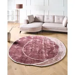 Koberec růžový viskóza a vlna geometrický vzor 200 x 200 cm moderní glamour styl Beliani