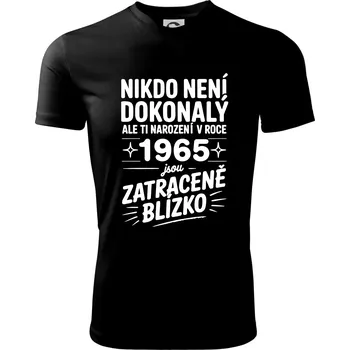 Nikdo není dokonalý ale ti narození v roce 1965 jsou zatraceně blízko - Pánské triko Fantasy sportovní (dresovina) - 2XL ( Černá )