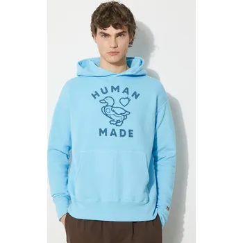 Pánská mikina Bavlněná mikina Human Made Tsuriami Hoodie, L, modrá, 55X