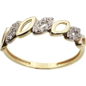 Prsten Zlatý prsten se zirkony YYZ1173, vel. 54, 1.55 g (585/1000)