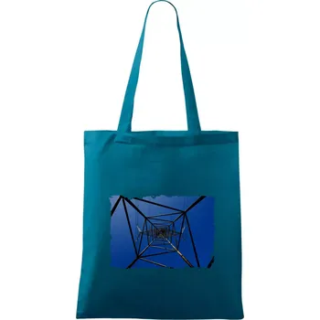 Stožár vysokého napětí zespodu - Taška bavlněná - 42 x 38 cm ( Petrolejová )