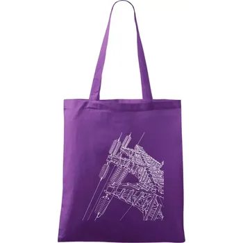 Nákres stožáru vysokého napětí - Taška bavlněná - 42 x 38 cm ( Fialová )