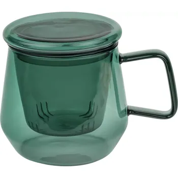 Konvice na čaj BREDEMEIJER Livorno Čajový set pro jednoho, borosilikátové sklo, objem: 0,35 litru, výška: 88 mm, zelený