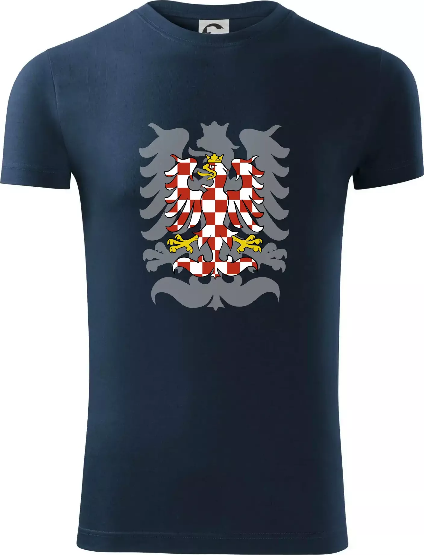 Moravská orlice velká se stínem - Viper FIT - Pánské zúžené tričko - XL ( Námořní modrá (téměř černá) )