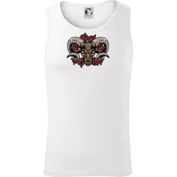 Hlava berana s růžemi - Tílko pánské Core - XL ( Bílá )