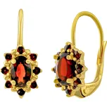 Zlaté náušnice Lina ze žlutého zlata s přírodními granáty