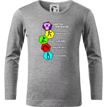 Chlapecké tričko Sportuji rekreačně - Triko dětské Long Sleeve - 122 cm/6 let ( Tmavě šedý melír )