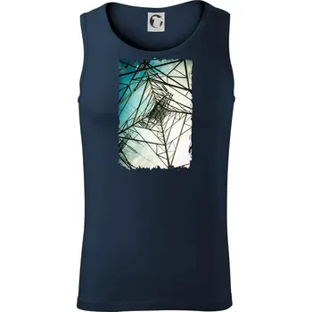 Barevné nebe - stožáry vysokého napětí - Tílko pánské Core - 2XL ( Námořní modrá (velmi tmavá - téměř černá) )