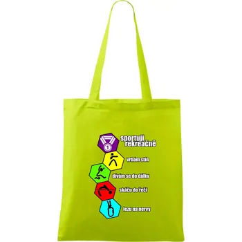 Sportuji rekreačně - Taška bavlněná - 42 x 38 cm ( Limetková )