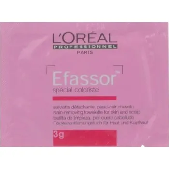Odstraňovač barvy na vlasy Ubrousky pro odstranění barvy z pokožky a oděvů Loréal Efassor - 1 ks