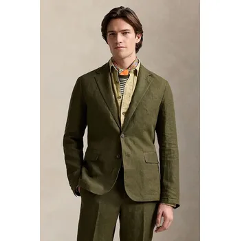 Dámské sako Plátěné sako Polo Ralph Lauren Sportcoat zelená barva, 715927474 79X, vel. 40