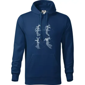 Pánská mikina Zkroucený stožár vysokého vedení - Mikina pánská Cape s kapucí - L ( Půlnoční modrá )