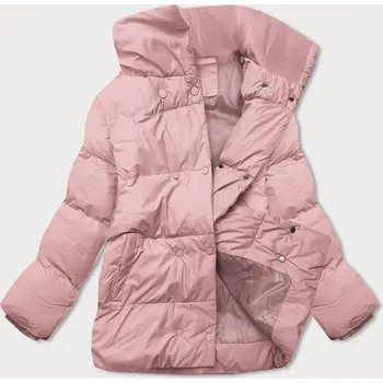 Dámská cargo bunda Dámská růžová krátká zimní bunda se stojáčkem – J.STYLE, odstíny růžové XL (42) i392_21073-53