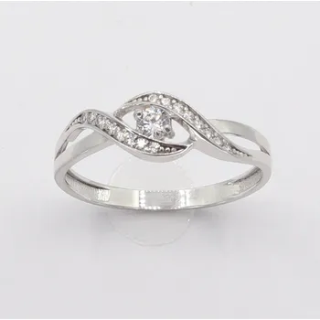 Prsten Zlatý prsten z bílého zlata se zirkony AZR40W, vel. 56, 1.5 g (585/1000)