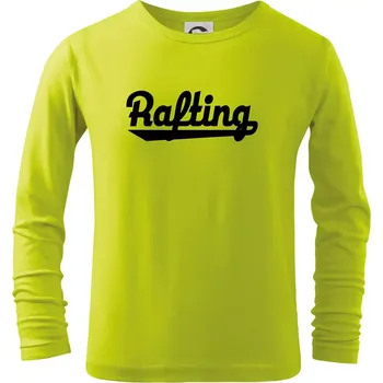 Rafting nápis - Triko dětské Long Sleeve - 146 cm/10 let ( Limetková )