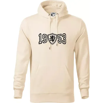 Pánská mikina Narozeninový motiv - znak - 1953 - Mikina pánská Cape s kapucí - 4XL ( Mandlová )