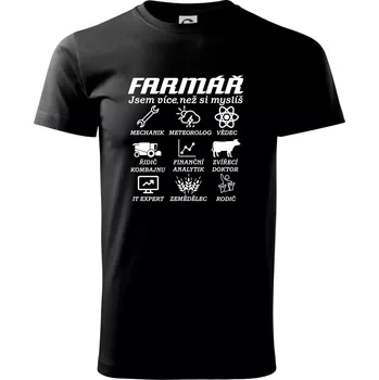 Pánské tričko Symboly Farmář - Triko extra velké (5-8XL) - 7XL ( Černá )