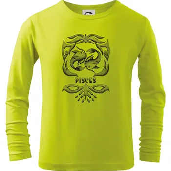 Dětská móda Pisces - vintage - Triko dětské Long Sleeve - 104-110cm / 3-4 roky ( Limetková )