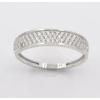 Prsten Zlatý prsten z bílého zlata se zirkony YYZ1207W, vel. 57, 2.15 g (585/1000)