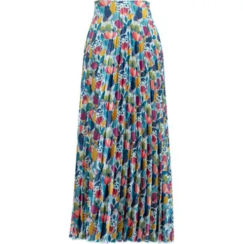 Panel na plisovanou půlkolovou sukni polomatný satén divoký herbář Liana