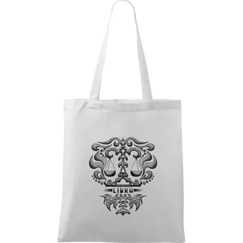 Nákupní taška Libra - vintage - Taška bavlněná - 42 x 38 cm ( Bílá )