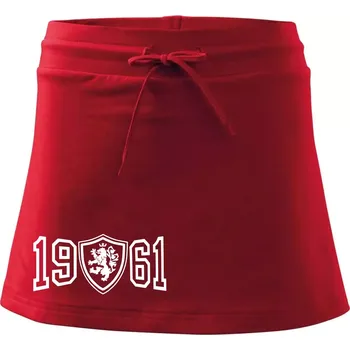 Dámská sukně Narozeninový motiv - znak - 1961 - Sportovní sukně - two in one - L ( Červená )