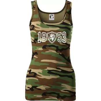 Dámské tričko Narozeninový motiv - znak - 1953 - Dámské Maskáčové tílko - XL ( Hnědý maskáč )