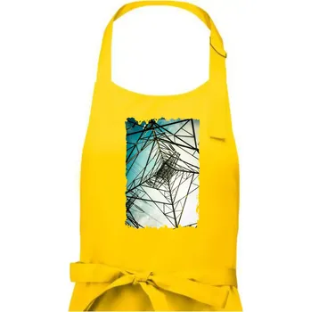 Kuchyňská zástěra Barevné nebe - stožáry vysokého napětí - Dámská zástěra na vaření - Univerzální velikost ( Žlutá )