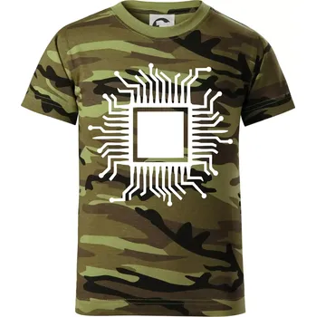 Chlapecké tričko Procesor - Dětské maskáčové triko - 122 cm/6 let ( Zelený maskáč )