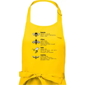 Kuchyňská zástěra Encyklopedie včel vos a čmeláků - Pánská zástěra na vaření - Univerzální velikost ( Žlutá )