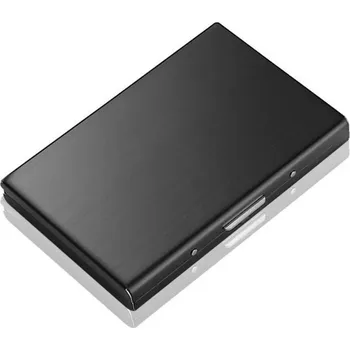 Peněženka Kovové pouzdro na karty s RFID | slim peněženka, cestovní pouzdro - Černá 6 slotů na karty