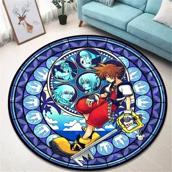 Koberec Kulatý koberec s herním motivem kingdom heart | herní koberec, kusový koberec - 40x40cm