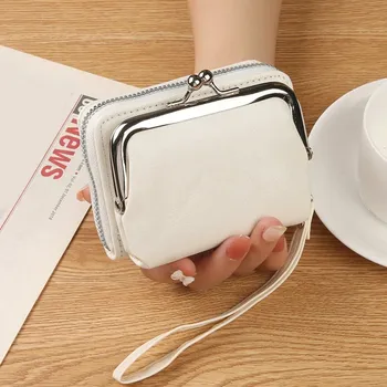 Peněženka Dámská peněženka se sponou | dámská peněženka, kožená peněženka - BÍLÝ