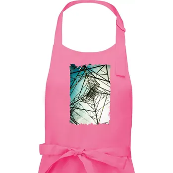 Kuchyňská zástěra Barevné nebe - stožáry vysokého napětí - Dámská zástěra na vaření - Univerzální velikost ( Růžová )