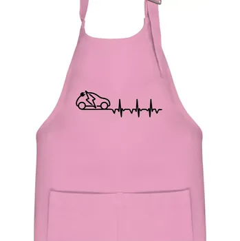 Kuchyňská zástěra Ekg elektromobil - Dětská zástěra na vaření - Univerzální velikost ( Růžová )