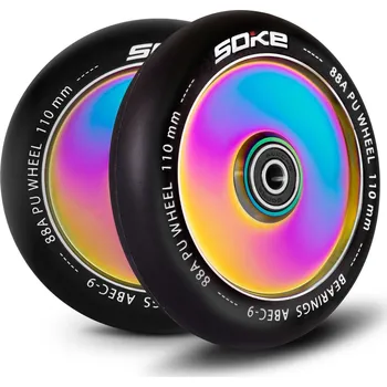 Kolečko k in-line bruslím Kolečka na freestyle koloběžku SOKE 110mm 88A duhové 2ks